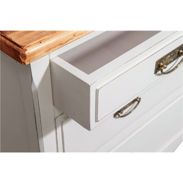 Comoda, L107*47*H80 cm, alb antic/natur antic,  lemn masiv [8]