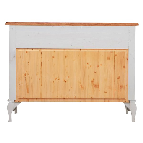 Comoda, L107*47*H80 cm, alb antic/natur antic,  lemn masiv [2]