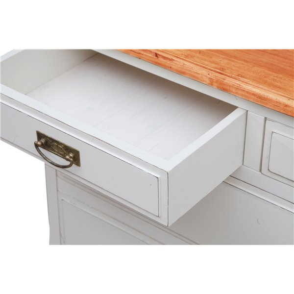 Comoda, L107*47*H80 cm, alb antic/natur antic,  lemn masiv [5]