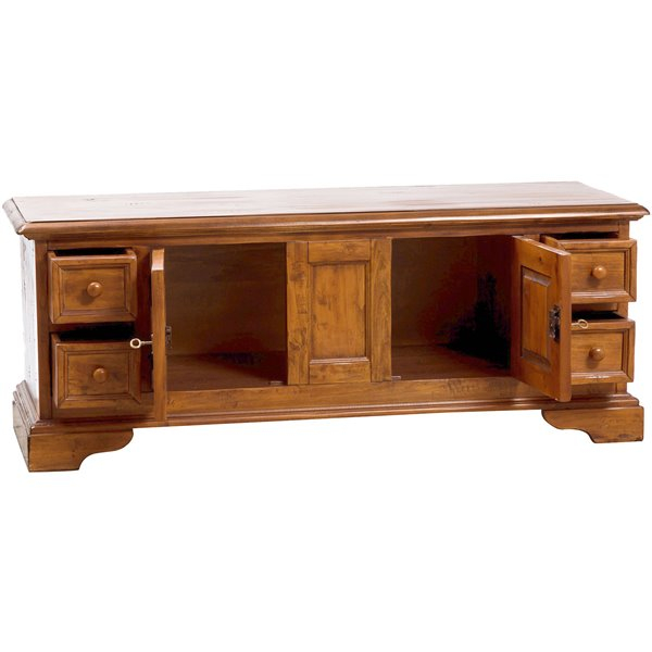 Comoda TV, L150*51*H56 cm, lemn masiv, 2 usi 4 sertare [8]