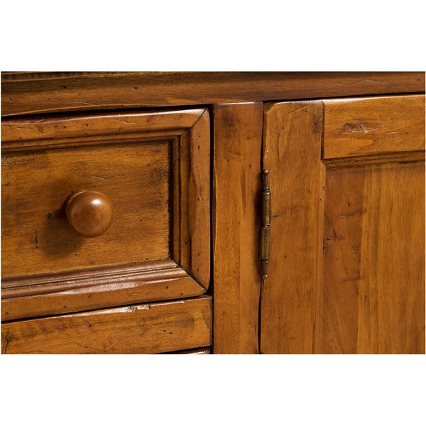 Comoda TV, L150*51*H56 cm, lemn masiv, 2 usi 4 sertare [6]
