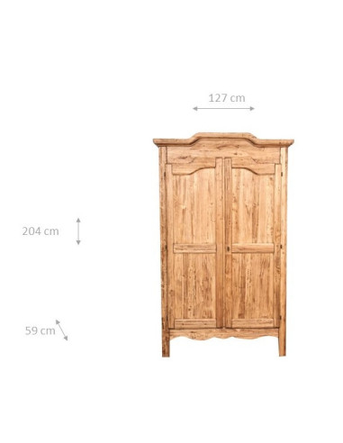 Dulap, L127*59*H204 cm,  natur antic, lemn masiv [2]