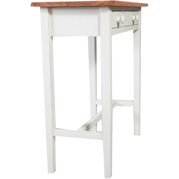 Masa consola, L73*36*H75 cm, alb/natur antichizat, lemn masiv [7]