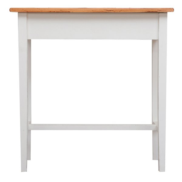 Masa consola, L73*36*H75 cm, alb/natur antichizat, lemn masiv [3]