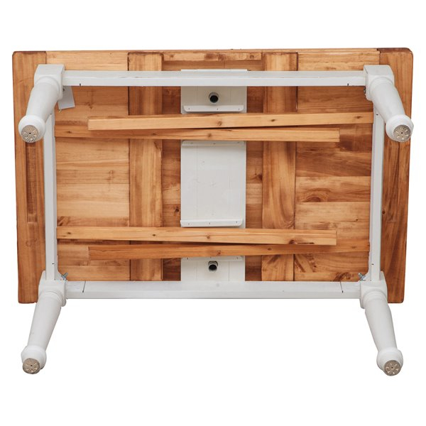 Masa extensibila, L120(210)*80*H80 cm, alb antic/natur, lemn masiv [3]