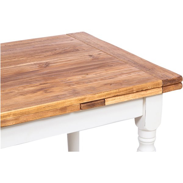 Masa extensibila, L120(210)*80*H80 cm, alb antic/natur, lemn masiv [7]