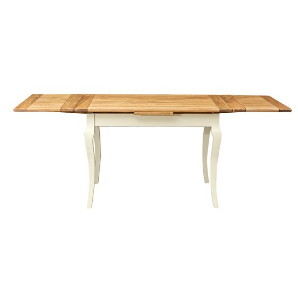 Masa extensibila, L120(210)*80*H80 cm, alb antic/natur, lemn masiv [4]