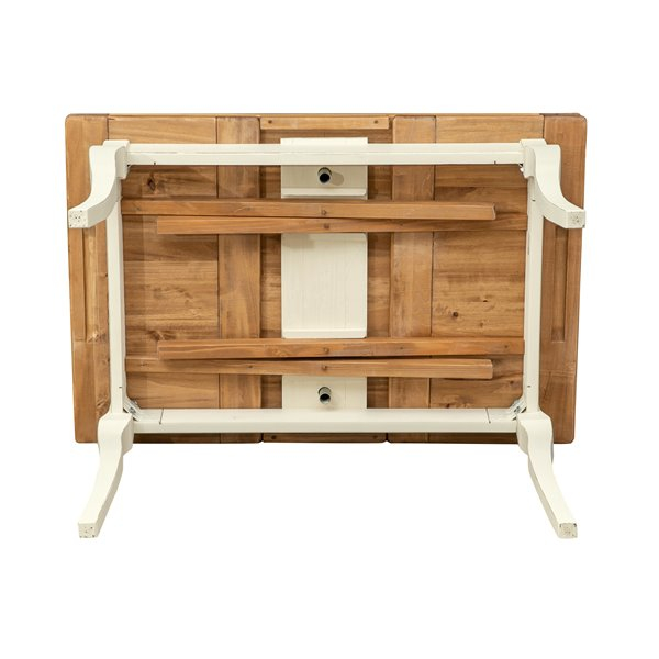 Masa extensibila, L120(210)*80*H80 cm, alb antic/natur, lemn masiv [9]
