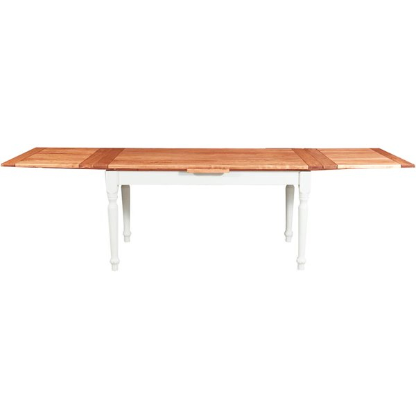 Masa extensibila, L160(290)*90*H80 cm,  alb antic/natur, lemn masiv [3]