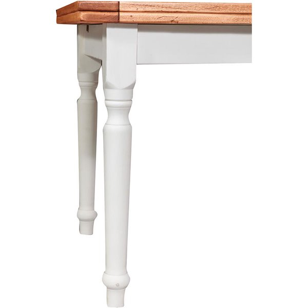 Masa extensibila, L160(290)*90*H80 cm,  alb antic/natur, lemn masiv [4]