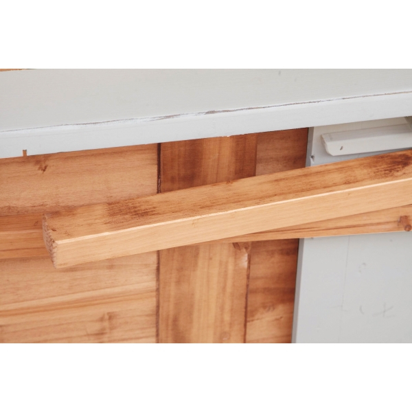 Masa extensibila, L160(290)*90*H80 cm,  alb antic/natur, lemn masiv [8]