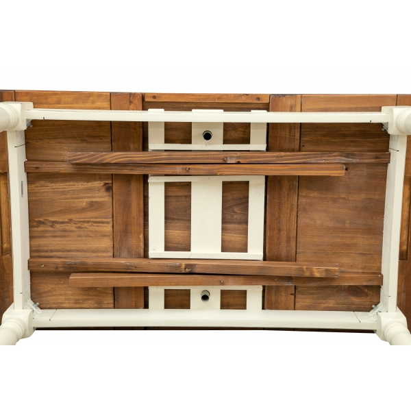 Masa extensibila,  L140(240)*80*H80 cm, alb antic/nuc, lemn masiv [6]