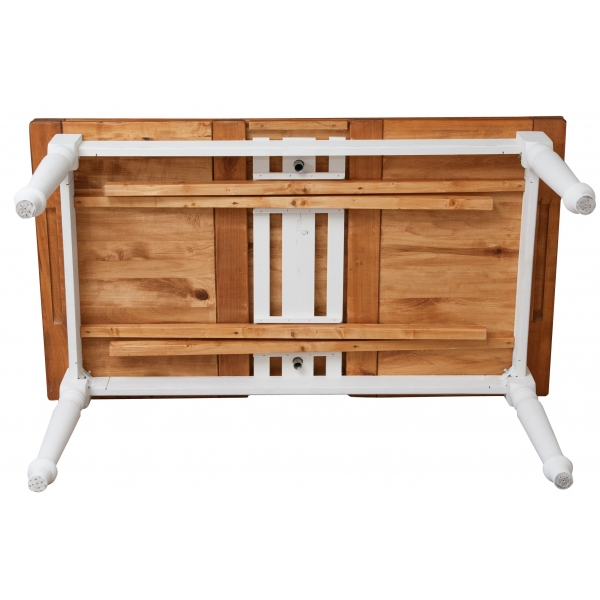 Masa extensibila, L160(290)*90*H80 cm, alb antic/nuc antichizat, lemn masiv [11]
