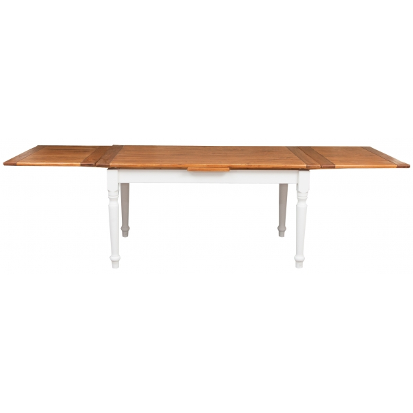 Masa extensibila, L160(290)*90*H80 cm, alb antic/nuc antichizat, lemn masiv [2]