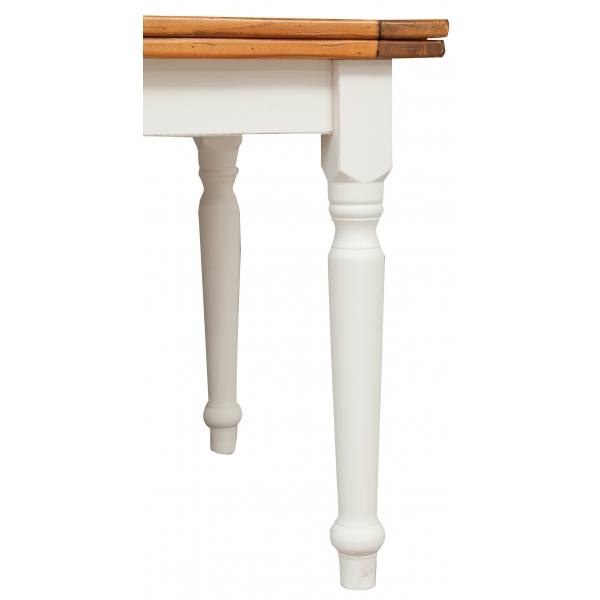 Masa extensibila, L160(290)*90*H80 cm, alb antic/nuc antichizat, lemn masiv [7]