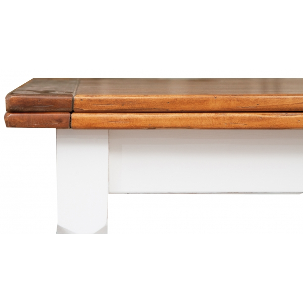 Masa extensibila, L160(290)*90*H80 cm, alb antic/nuc antichizat, lemn masiv [5]