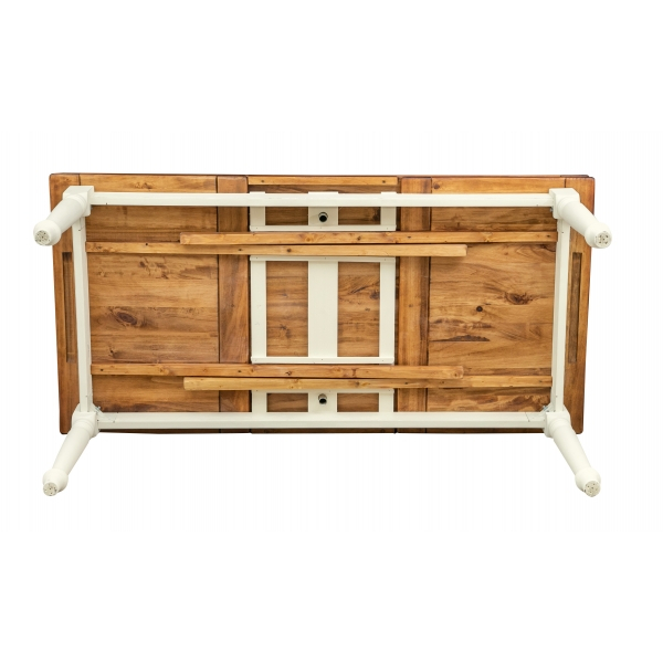 Masa extensibila,  L180(310)*90*H80cm, alb antic/nuc, lemn masiv [10]