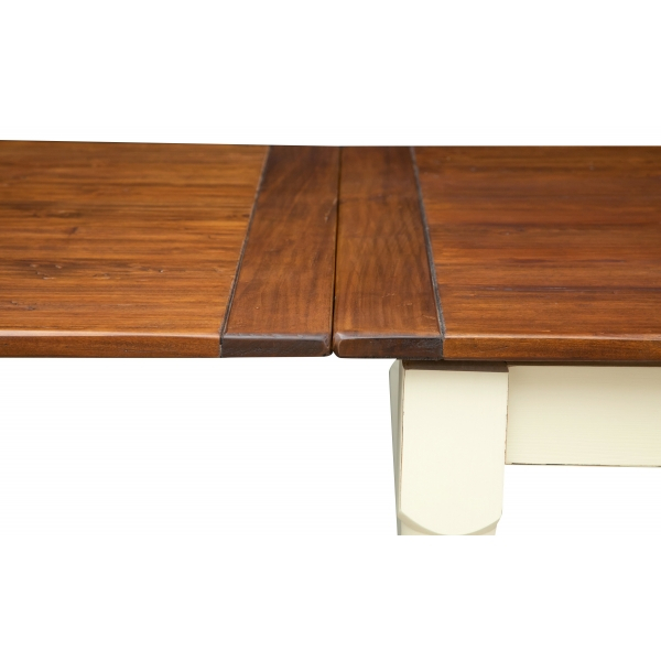 Masa extensibila, L250(380)*100*H80 cm, alb antic/patina, lemn masiv [7]