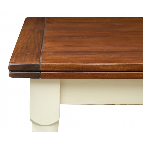 Masa extensibila, L250(380)*100*H80 cm, alb antic/patina, lemn masiv [8]