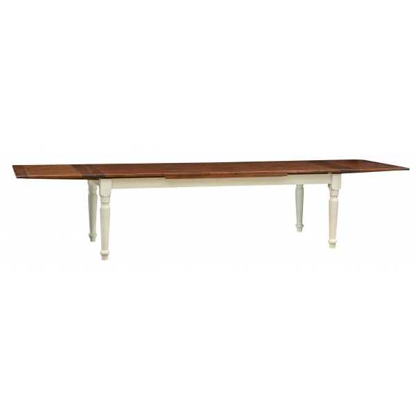 Masa extensibila, L250(380)*100*H80 cm, alb antic/patina, lemn masiv [3]