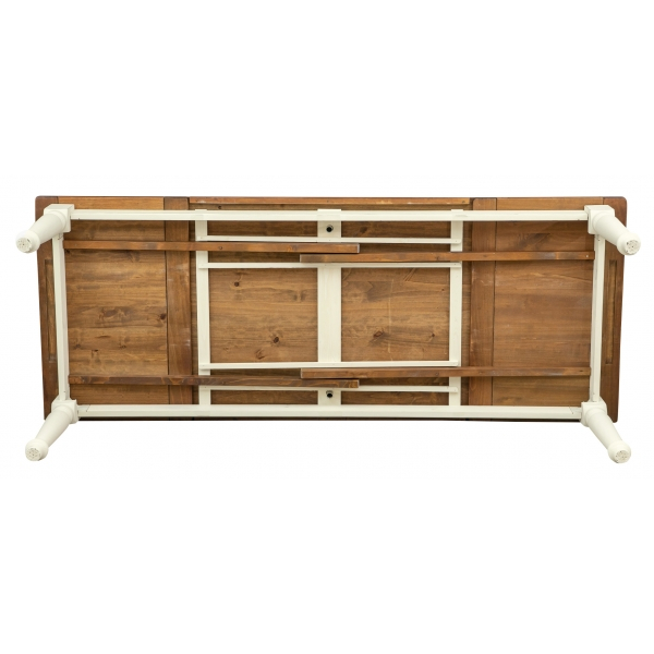 Masa extensibila, L250(380)*100*H80 cm, alb antic/patina, lemn masiv [9]
