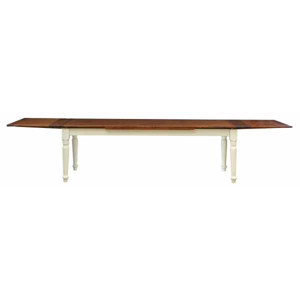 Masa extensibila, L250(380)*100*H80 cm, alb antic/patina, lemn masiv [4]