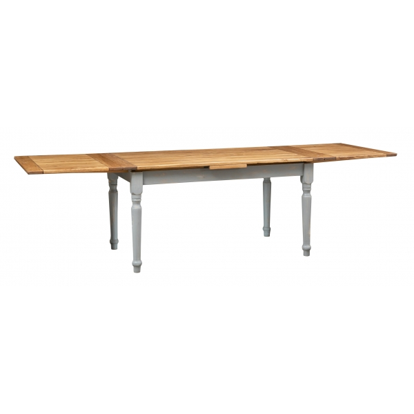 Masa extensibila, L160(290)*90*H80 cm,  natur/gri antic, lemn masiv [3]