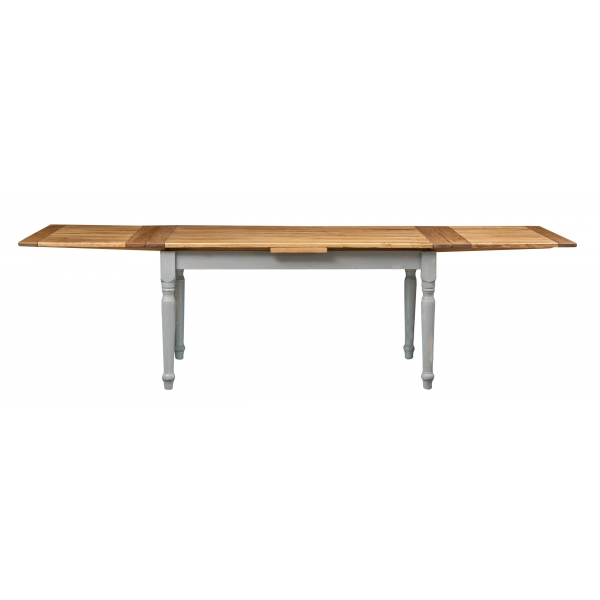 Masa extensibila, L160(290)*90*H80 cm,  natur/gri antic, lemn masiv [4]