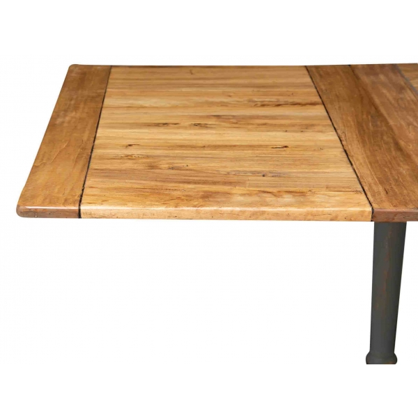 Masa extensibila, L160(290)*90*H80 cm,  natur/gri antic, lemn masiv [5]