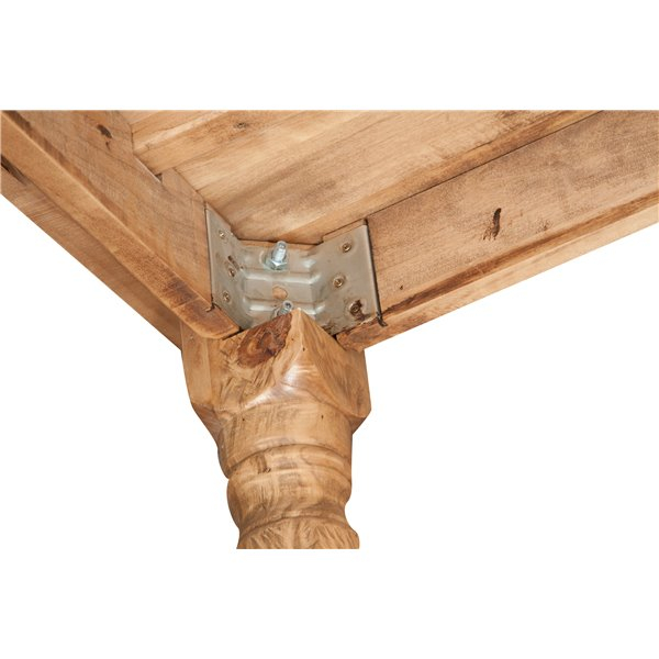 Masa extensibila, L250(380)*100*H80 cm, culoare natur antic, lemn masiv [4]
