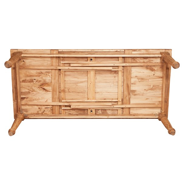 Masa extensibila, L250(380)*100*H80 cm, culoare natur antic, lemn masiv [9]