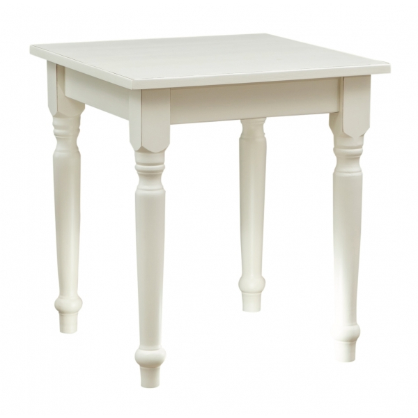 Masa fixa, L 70*70*H78 cm, culoare alb antic, Lemn Masiv [2]