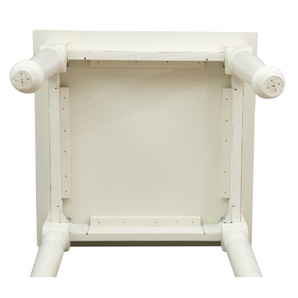 Masa fixa, L 70*70*H78 cm, culoare alb antic, Lemn Masiv [9]