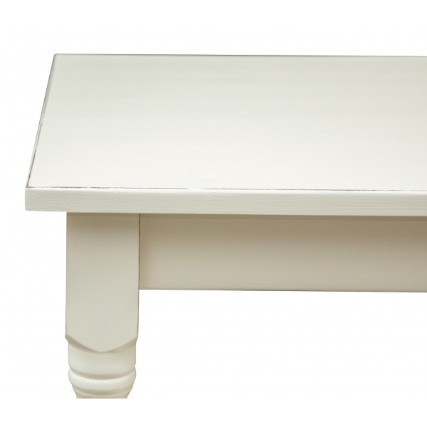 Masa fixa, L 70*70*H78 cm, culoare alb antic, Lemn Masiv [4]