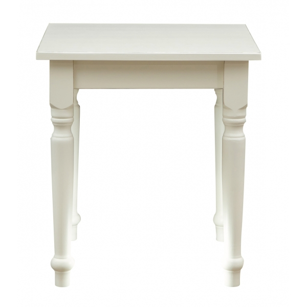Masa fixa, L 70*70*H78 cm, culoare alb antic, Lemn Masiv [3]