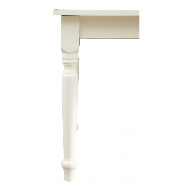 Masa fixa, L90 *90 *H78 cm, culoare alb antic, Lemn Masiv [4]