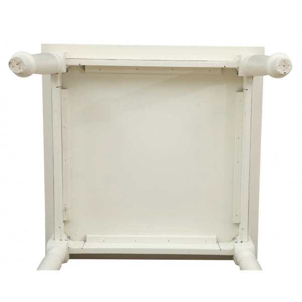 Masa fixa, L90 *90 *H78 cm, culoare alb antic, Lemn Masiv [8]