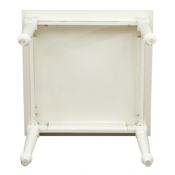 Masa fixa, L90 *90 *H78 cm, culoare alb antic, Lemn Masiv [6]