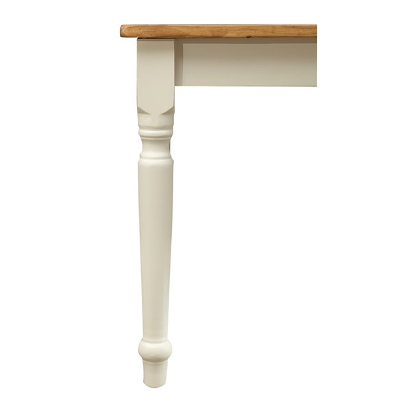 Masa fixa, L 70*70*H78 cm, culoare natur/alb antic, Lemn Masiv [5]