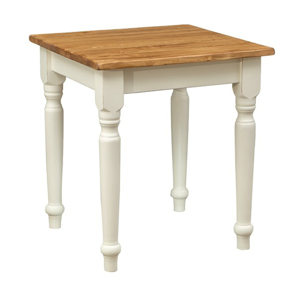 Masa fixa, L 70*70*H78 cm, culoare natur/alb antic, Lemn Masiv [1]