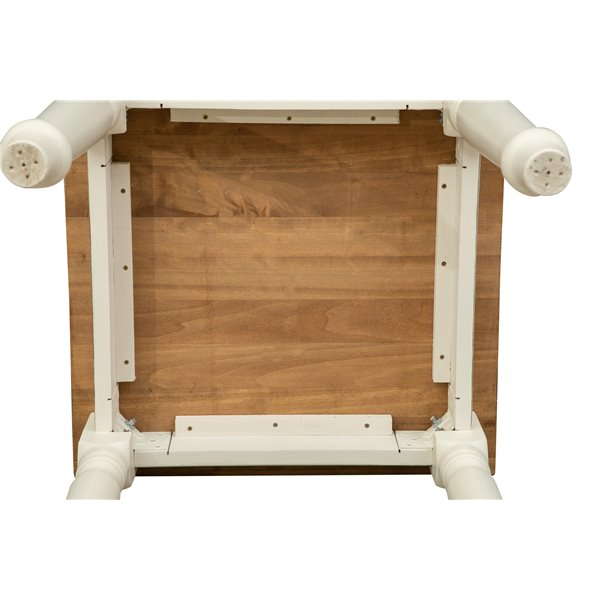 Masa fixa, L 70*70*H78 cm, culoare natur/alb antic, Lemn Masiv [8]