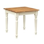 Masa fixa,  L80*80*H78 cm, culoare natur/alb antic, Lemn Masiv [1]