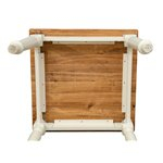 Masa fixa,  L80*80*H78 cm, culoare natur/alb antic, Lemn Masiv [7]