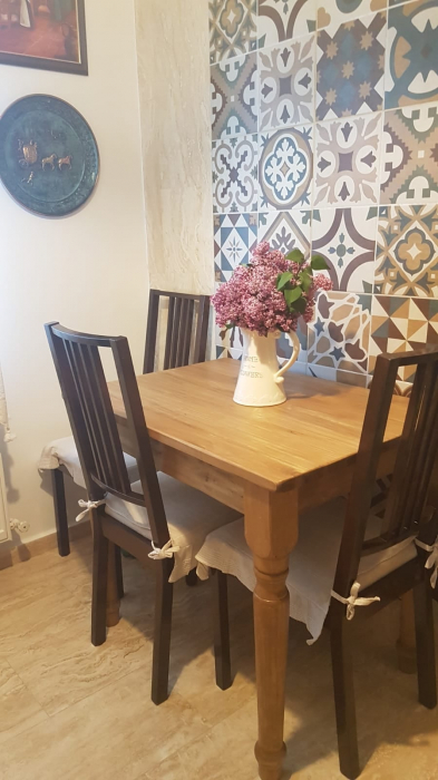 Masa fixa, L 70*70*H78 cm, culoare natur, Lemn Masiv [7]