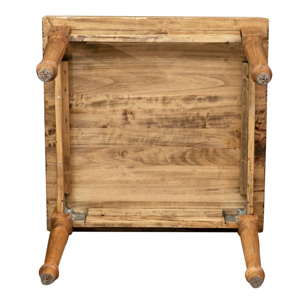Masa fixa, L90 *90 *H78 cm, culoare natur antichizat, Lemn Masiv [6]