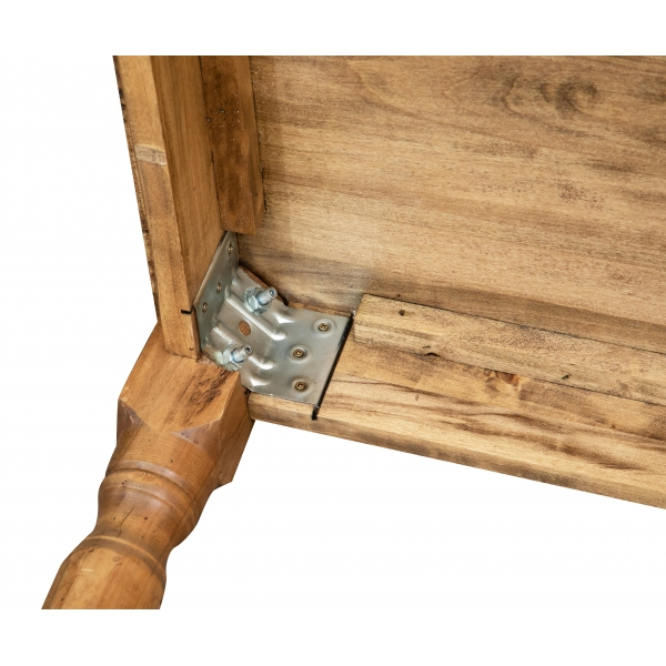 Masa fixa, L90 *90 *H78 cm, culoare natur antichizat, Lemn Masiv [5]