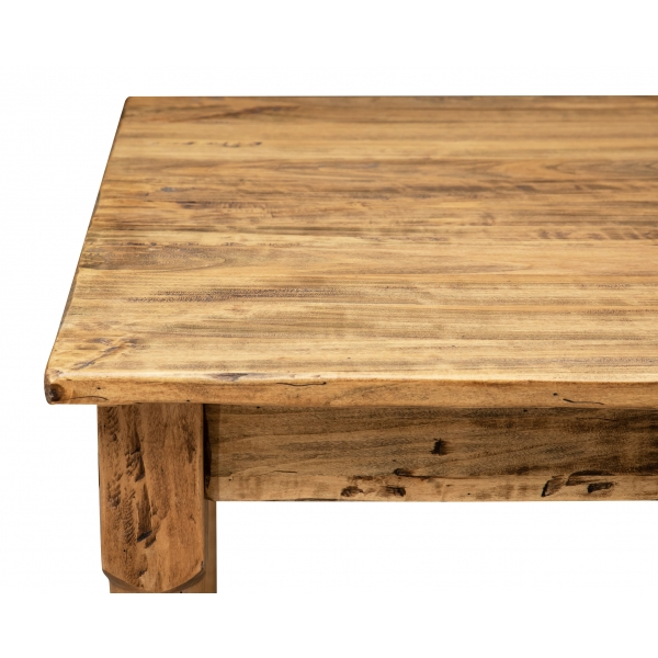 Masa fixa, L90 *90 *H78 cm, culoare natur antichizat, Lemn Masiv [3]