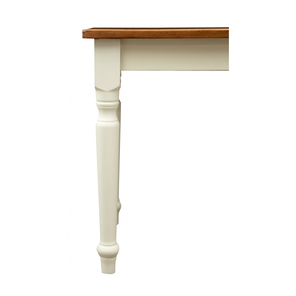 Masa fixa, L 70*70*H78 cm,  culoare nuc/alb antic, Lemn Masiv [4]
