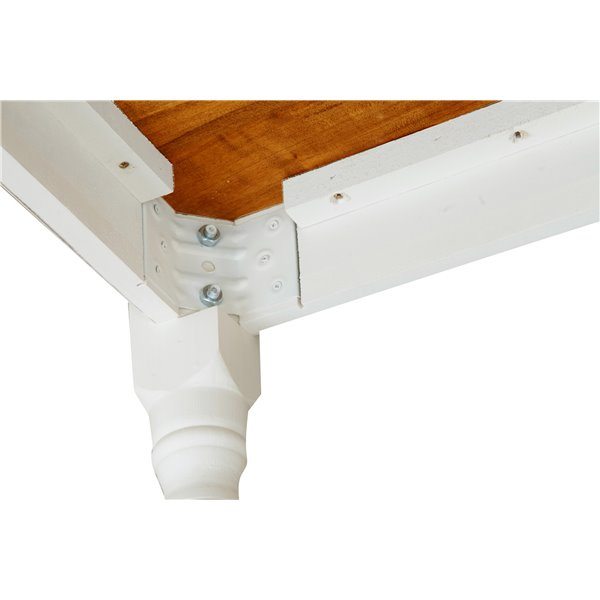 Masa fixa, L90*90*H78 cm, culoare nuc/alb antic, Lemn Masiv [4]