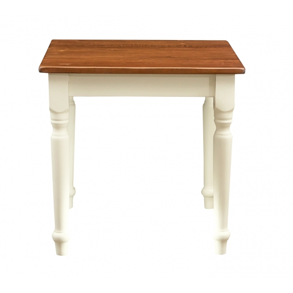 Masa fixa,  L80*80*H78 cm, culoare nuc/alb antic, Lemn Masiv [2]
